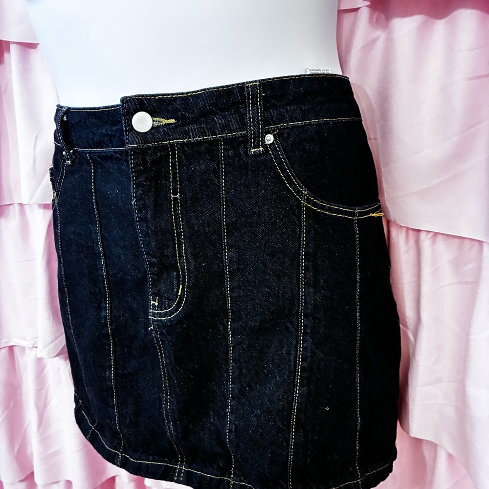 Black Denim Mini Skirt - Picture 3 of 3